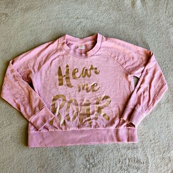 Gymboree Girls Hear Me Roar Pink Lightweight Sweatshirt - Picture 1 of 9